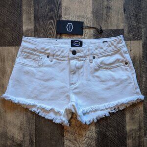 RVCA Hello Mellow Shorts White Denim 26 Cutoffs